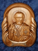 Резная икона «Николай Чудотворец»38Х26СМ